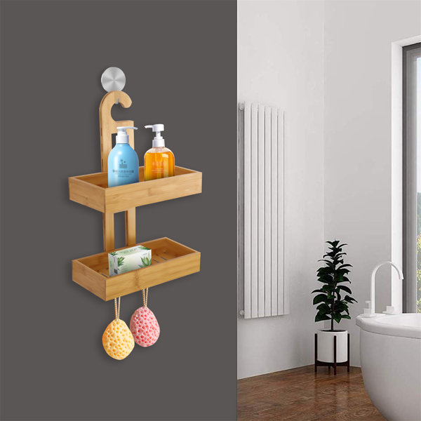 Rebrilliant Leller Hanging Bamboo Shower Caddy Wayfair